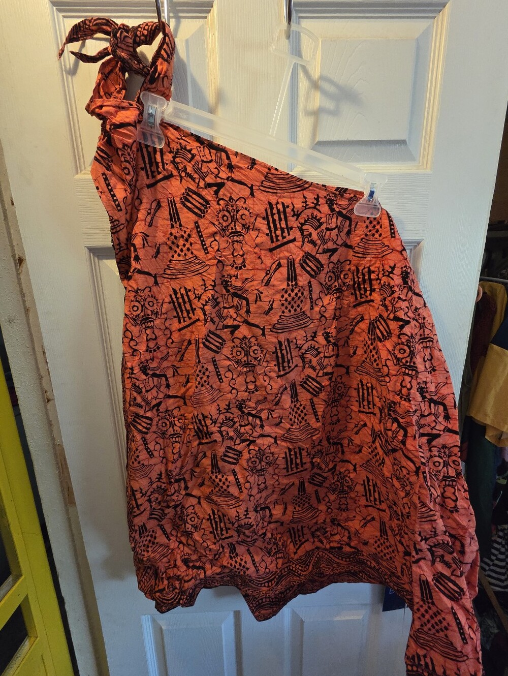 Women's One-Shoulder Coral Print Swimsuit Cover